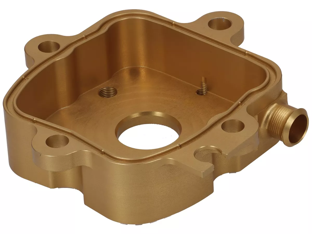 Zylinderkopfdeckel V1.1+ -HEIKOTUNING- gold - 45° grinded - Piaggio 125-180 ccm 2-Takt - Gilera Runner FX/FXR 125-180, Italjet Dragster 125-180, Hexagon LX/LXT 125-180 LC