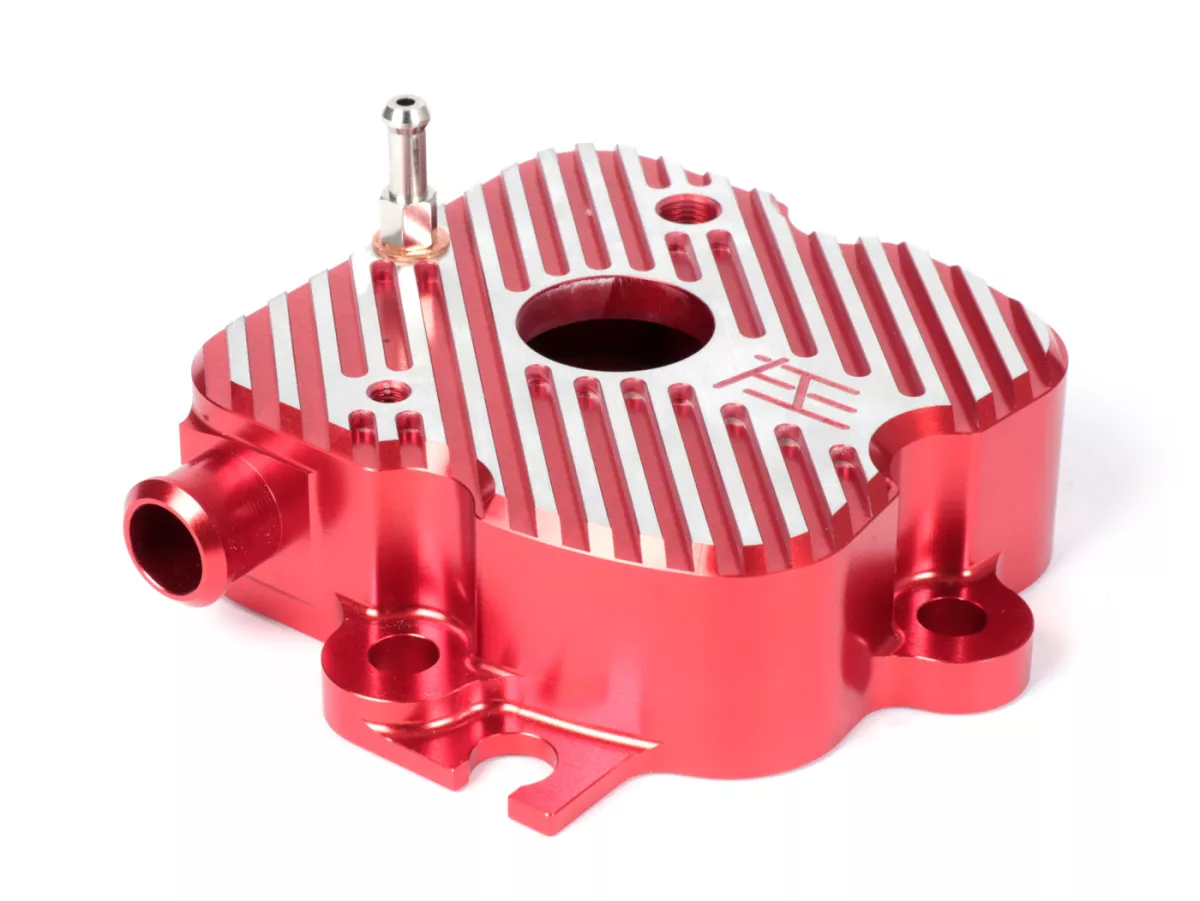 Cilinderkopdeksel V1.1+ -HEIKOTUNING- rood - 45° geslepen - Piaggio 125-180 ccm 2-takt - Gilera Runner FX/FXR 125-180, Italjet Dragster 125-180, Hexagon LX/LXT 125-180 LC