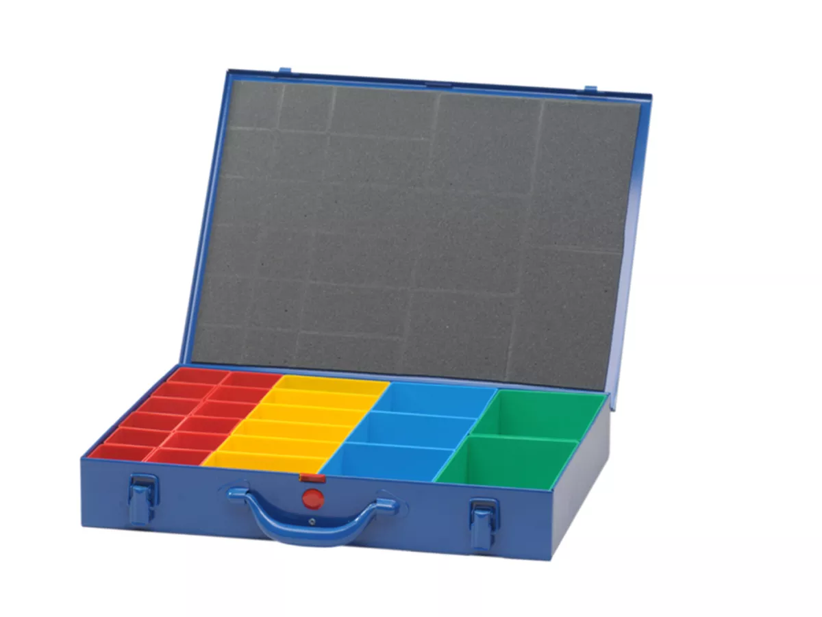 Sorteerbox -HÜNERSDORFF, metaal (330x440x66mm)- 23 vakken, blauw, plaatstaal met poedercoating