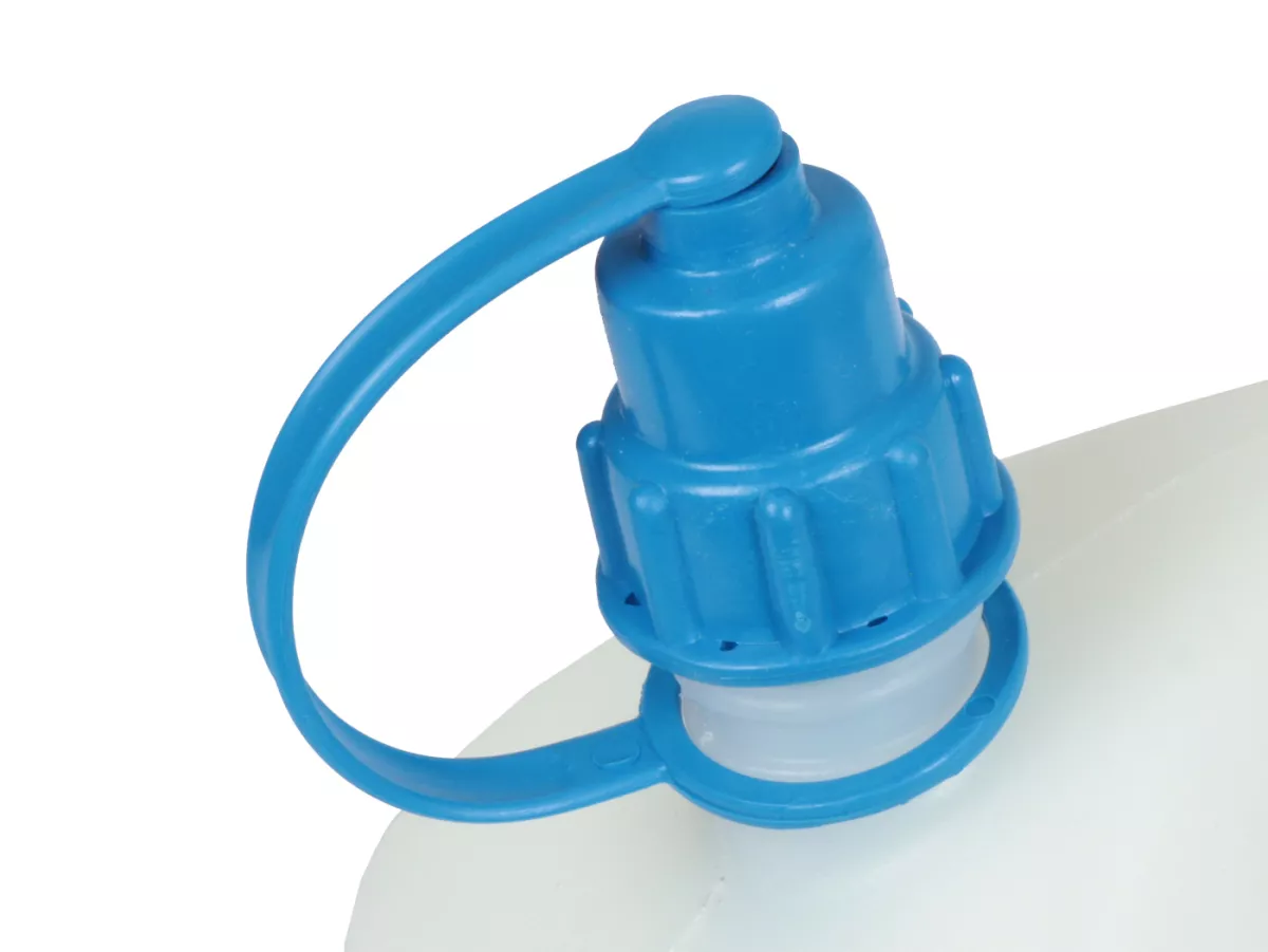 Tanica d'acqua 6L (6000ml) collo largo -HÜNERSDORFF- HD PE, naturale (trasparente) con protezione UV