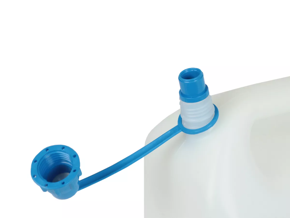 Tanica d'acqua 6L (6000ml) collo largo -HÜNERSDORFF- HD PE, naturale (trasparente) con protezione UV