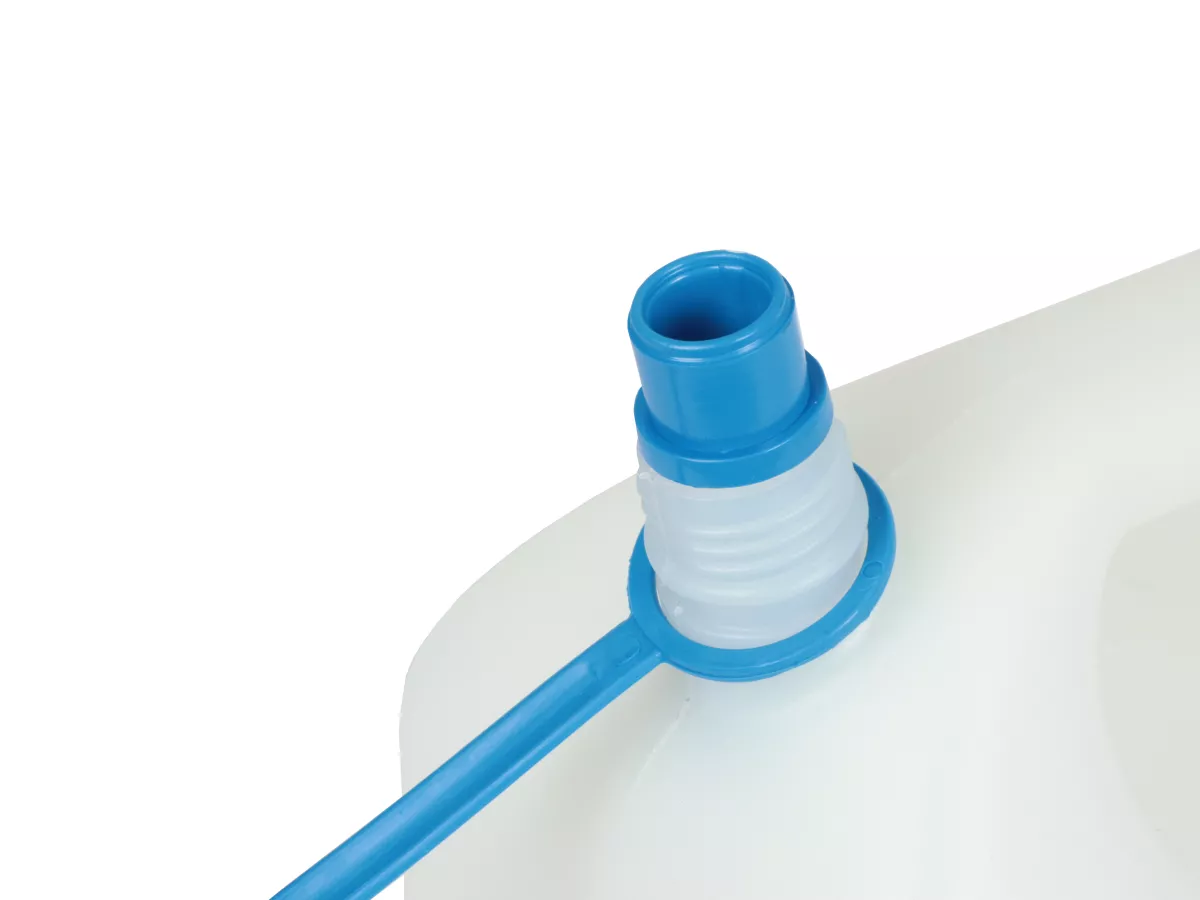 Tanica d'acqua 6L (6000ml) collo largo -HÜNERSDORFF- HD PE, naturale (trasparente) con protezione UV