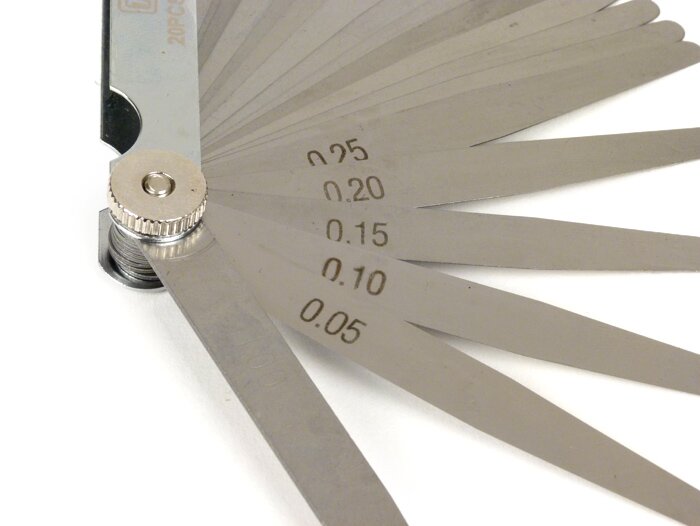 Voelermaat -TOPTUL- 20 bladen, metaal - 0,05-1,00mm