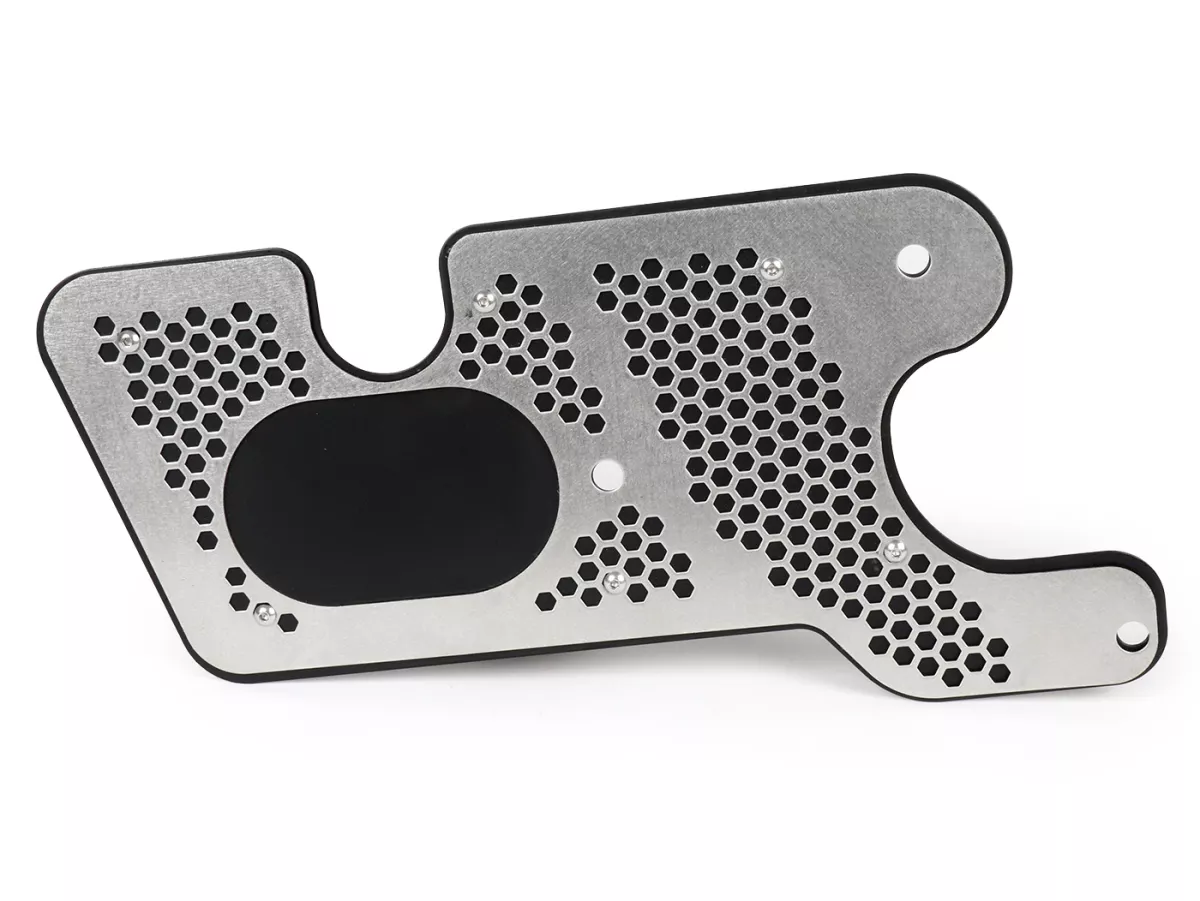 Tapa de escape para el basculante del motor -JAILBREAK CUSTOMS, acero inoxidable plateado - Vespa GTS 125 (ZAPMA3100, ZAPMA3200, ZAPMA3700, ZAPMD3200, ZAPMD3201), Vespa GTS 150 (ZAPMA3200, ZAPMA3100), Vespa GTS Super 125 (ZAPMA3100, ZAPMA3200, ZAPMA3700,