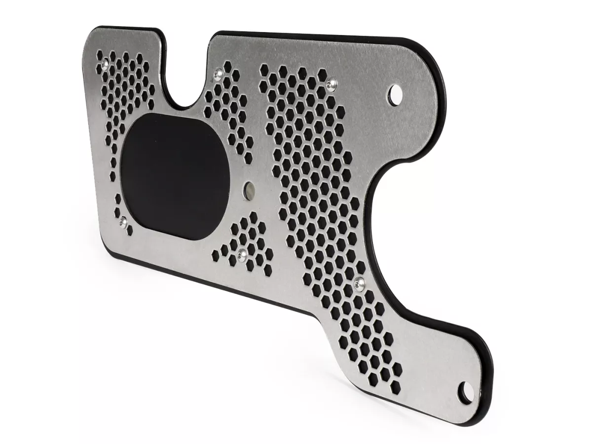 Tapa de escape para el basculante del motor -JAILBREAK CUSTOMS, acero inoxidable plateado - Vespa GTS 125 (ZAPMA3100, ZAPMA3200, ZAPMA3700, ZAPMD3200, ZAPMD3201), Vespa GTS 150 (ZAPMA3200, ZAPMA3100), Vespa GTS Super 125 (ZAPMA3100, ZAPMA3200, ZAPMA3700,