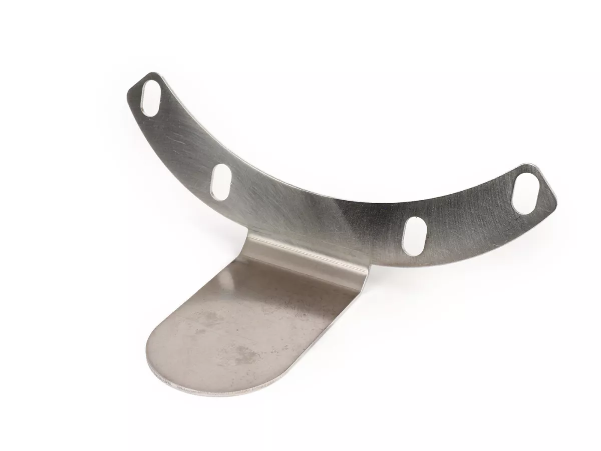 Piastra di fissaggio per adesivo (adesivo di controllo austriaco) -JAILBREAK CUSTOMS, acciaio inox argento - Vespa Sprint 50-150, Primavera 50-150
