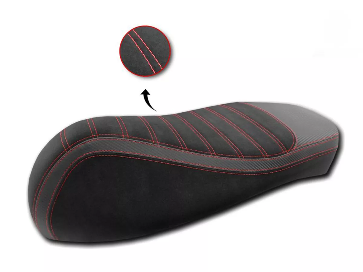Sarung jok -JN SEATS- Vespa GTS 125-300 - 2009- - Hitam / Merah
