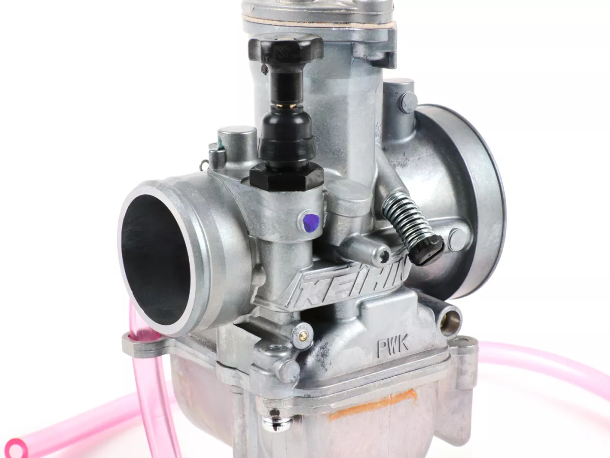 Carburateur -KEIHIN PWK 28 handbediende choke - ØI=28mm, AW=34mm - stelschroeven links