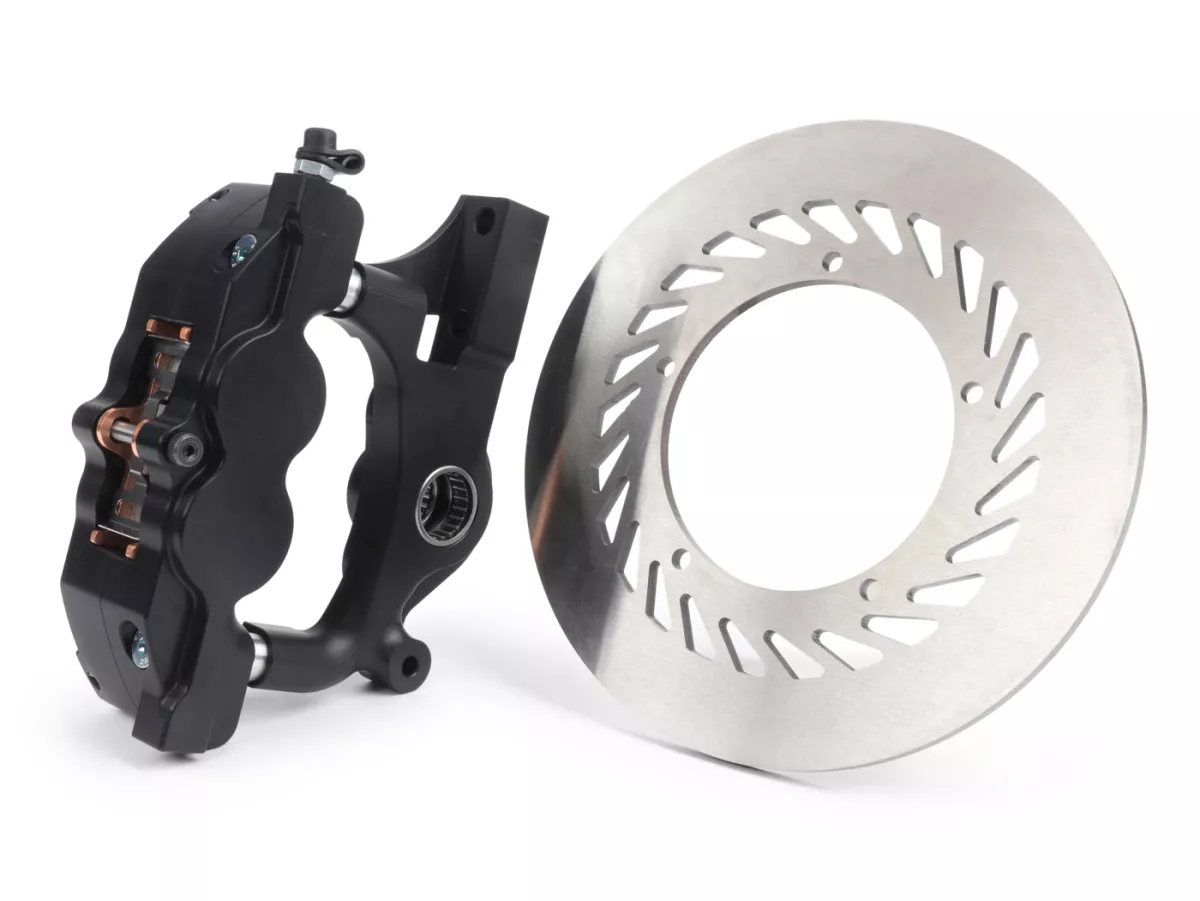 Juego de frenos de disco -KR AUTOMATION tooth fairy, radial, eje Ø=20mm- Vespa PX (a partir de 1982), T5 125cc, PK XL - negro