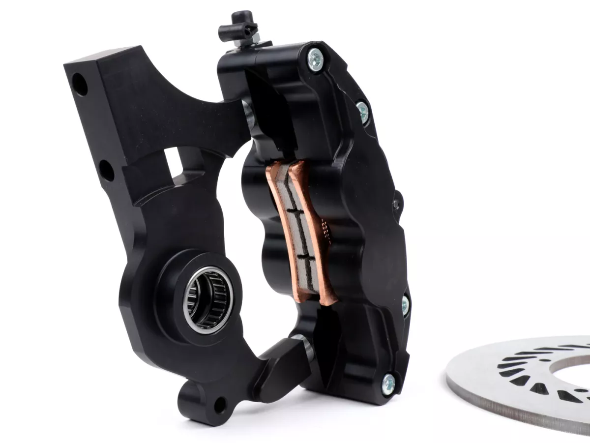 Juego de frenos de disco -KR AUTOMATION tooth fairy, radial, eje Ø=20mm- Vespa PX (a partir de 1982), T5 125cc, PK XL - negro