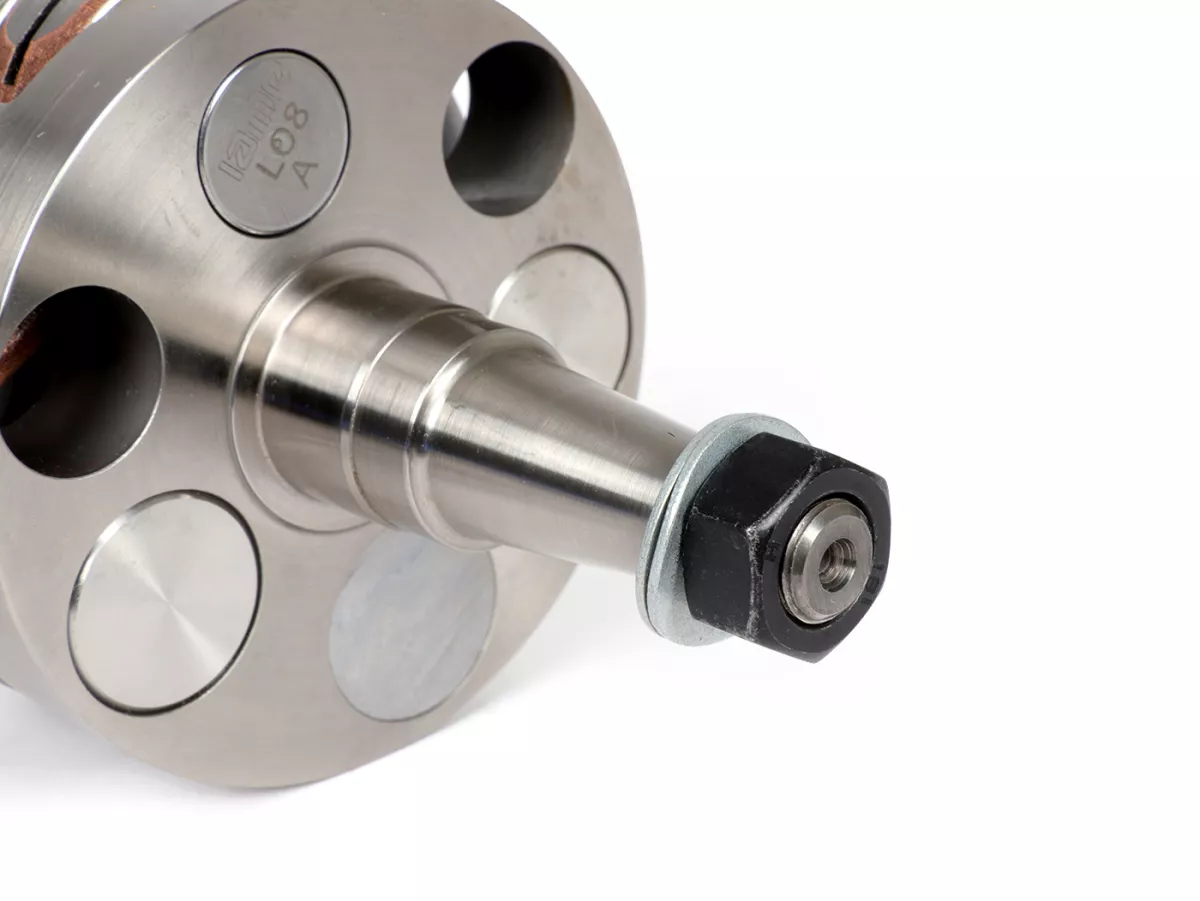 Albero motore -KINGWELLE Brutus I M200 (per cassa motore Quattrini C200, guance=Ø92mm, fattore di bilanciamento 50%) - guancia piena corsa 60mm, biella 116mm - Vespa PK125 XL2, PK125 ETS (cono Ø 24mm)