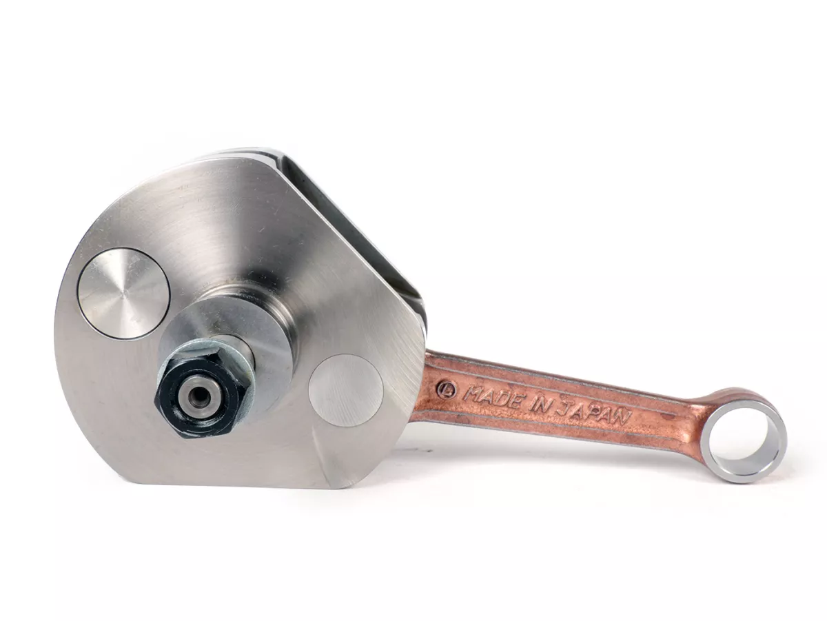 Vevaxel -KINGWELLE (membranintag)- 64mm slaglängd, 110mm vevstake, kolvstift Ø15mm- Vespa PX - t.ex. för BGM177, Quattrini M1X