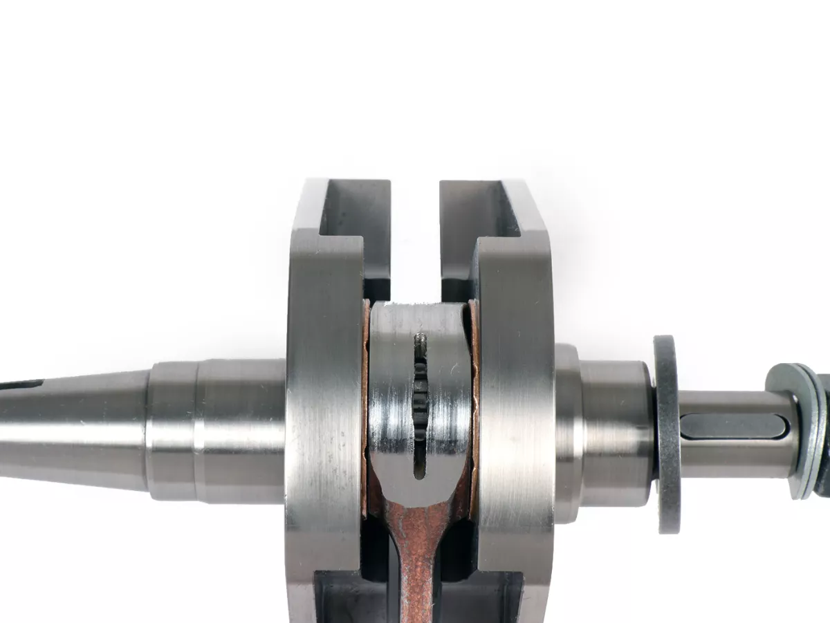 Vevaxel -KINGWELLE (membranintag)- 64mm slaglängd, 110mm vevstake, kolvstift Ø15mm- Vespa PX - t.ex. för BGM177, Quattrini M1X