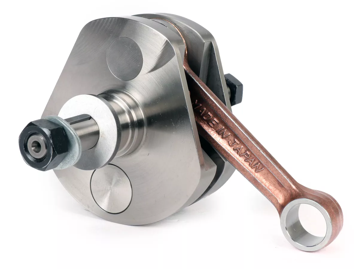 Vevaxel -KINGWELLE (membranintag)- 64mm slaglängd, 110mm vevstake, kolvstift Ø15mm- Vespa PX - t.ex. för BGM177, Quattrini M1X