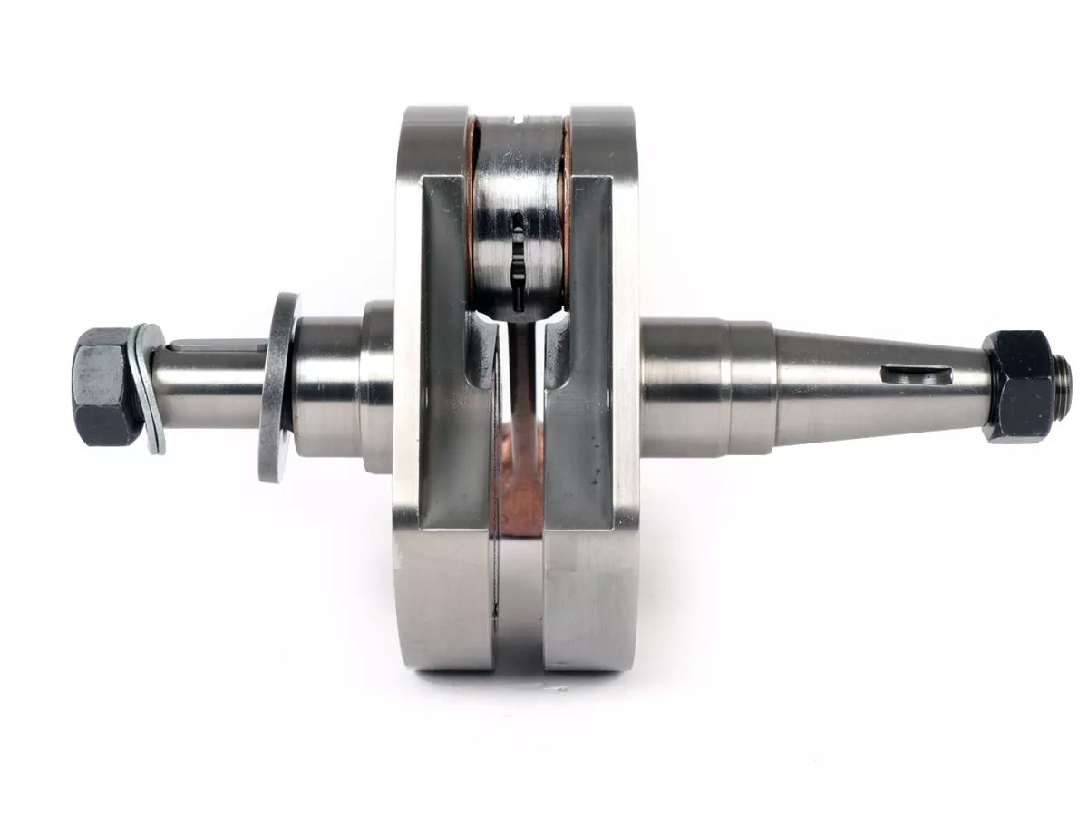 Vevaxel -KINGWELLE (membranintag)- 64mm slaglängd, 110mm vevstake, kolvstift Ø15mm- Vespa PX - t.ex. för BGM177, Quattrini M1X