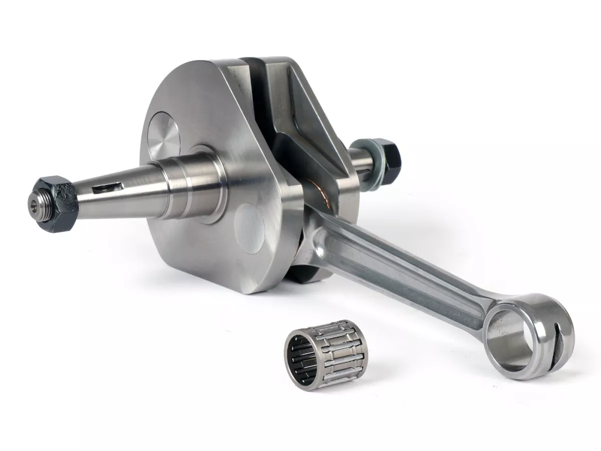 Vevaxel -KINGWELLE (membranintag, vevstake primatist) - 64 mm slaglängd, 128 mm vevstake - Vespa PX - passar Quattrini M232/M244