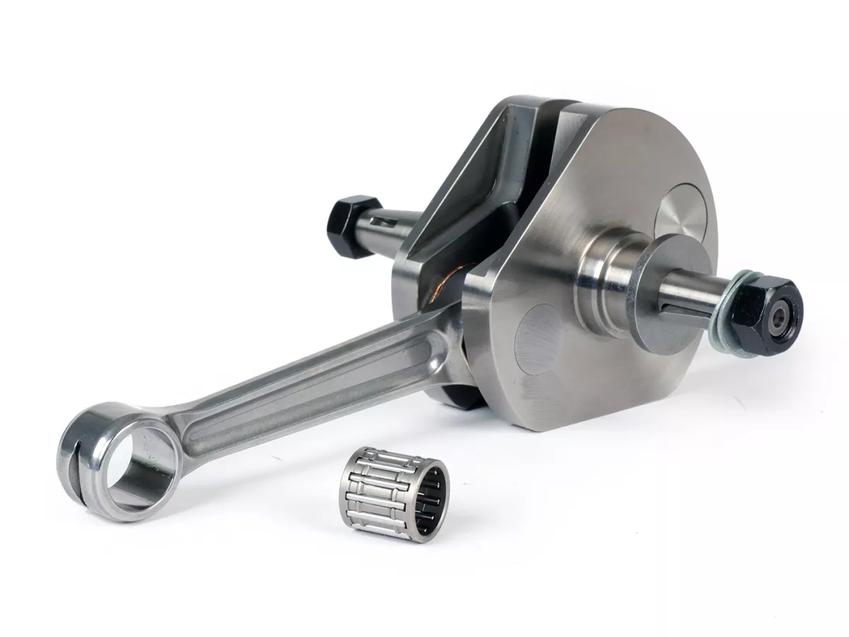 Vevaxel -KINGWELLE (membranintag, vevstake primatist) - 64 mm slaglängd, 128 mm vevstake - Vespa PX - passar Quattrini M232/M244