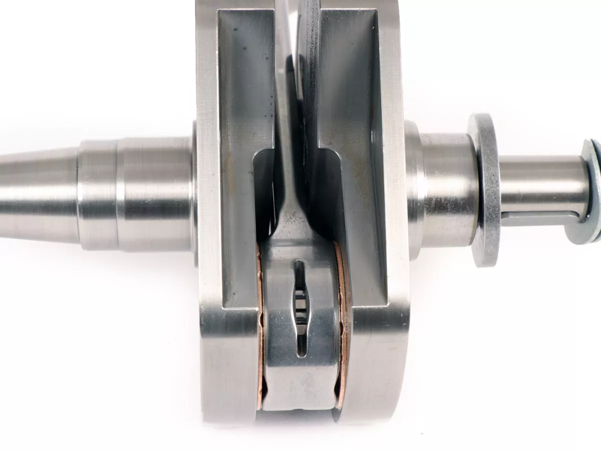 Cigüeñal -KINGWELLE (admisión de diafragma, biela primatist)- 65mm carrera, 128mm biela- Vespa PX - se adapta a Quattrini M232/M244