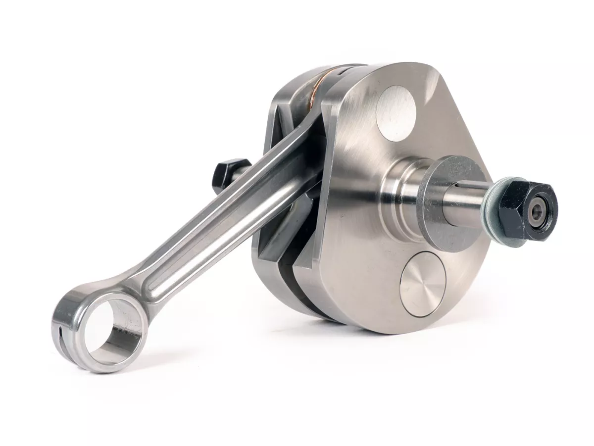 Cigüeñal -KINGWELLE (admisión de diafragma, biela primatist)- 65mm carrera, 128mm biela- Vespa PX - se adapta a Quattrini M232/M244