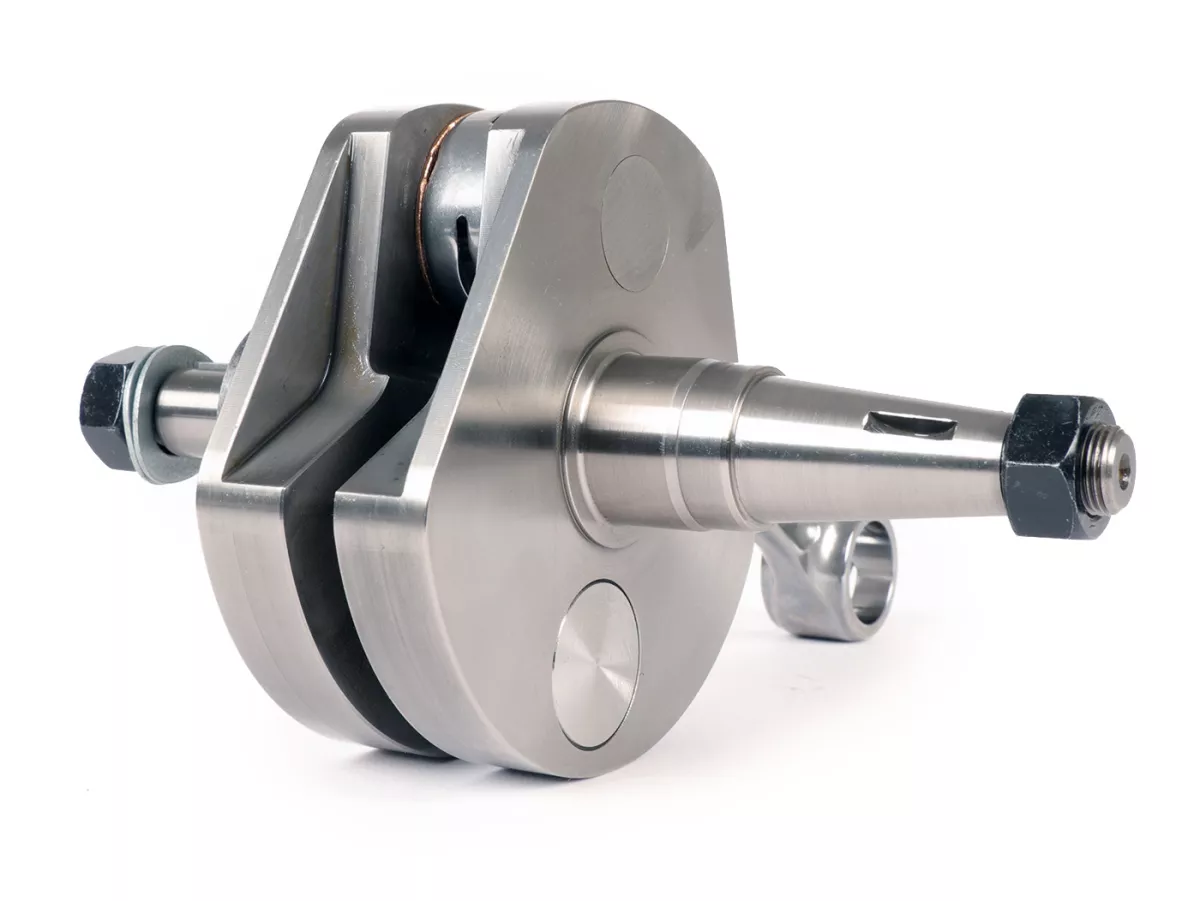 Cigüeñal -KINGWELLE (admisión de diafragma, biela primatist)- 65mm carrera, 128mm biela- Vespa PX - se adapta a Quattrini M232/M244