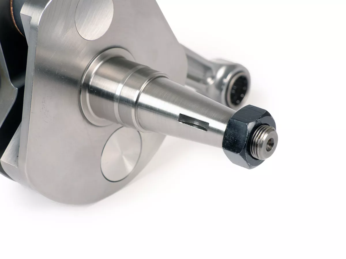 Cigüeñal -KINGWELLE (admisión de diafragma, biela primatist)- 65mm carrera, 128mm biela- Vespa PX - se adapta a Quattrini M232/M244