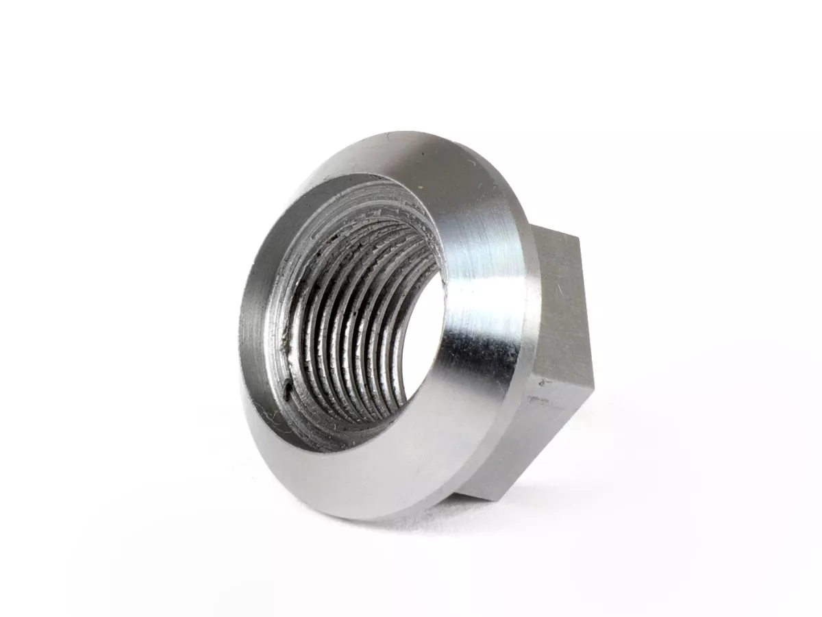 Mur tirus untuk gembong kopling M12x1.00 (ulir halus) -KINGWELLE CNC (kekuatan tinggi) - untuk gembong kopling dengan rangka besar gembong poros engkol - Vespa PK, PX, T5, Rally, Cosa