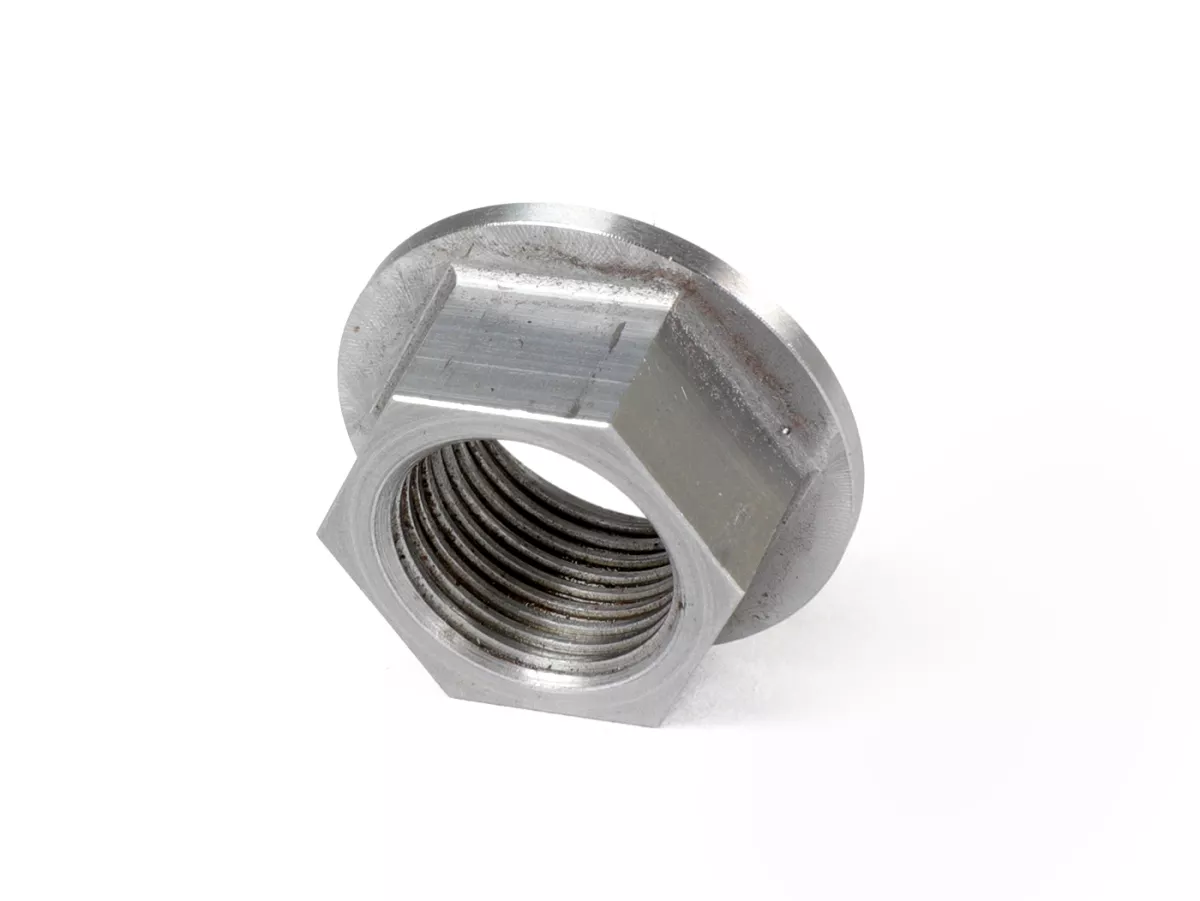 Mur tirus untuk gembong kopling M12x1.00 (ulir halus) -KINGWELLE CNC (kekuatan tinggi) - untuk gembong kopling dengan rangka besar gembong poros engkol - Vespa PK, PX, T5, Rally, Cosa
