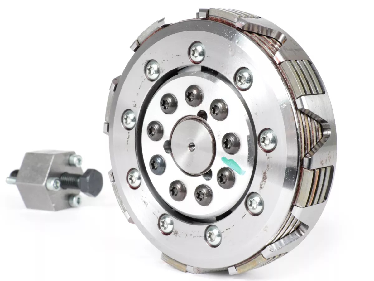 Clutch -KINGWELLE 4S-R DragBikeClutch (for long gear cluster shaft DRT, Faio etc.)- Vespa V50, V90, SS50, SS90, PV125, ET3, PK50, PK80, PK50 S, PK80 S, PK125 S, PK50 XL, PK125 XL, ETS, PK50 HP, PK50 SS