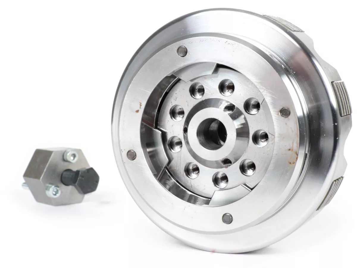 Clutch -KINGWELLE 5S-R DragBikeClutch (for long auxiliary shaft DRT, Faio etc.)- Vespa V50, V90, SS50, SS90, PV125, ET3, PK50, PK80, PK50 S, PK80 S, PK125 S, PK50 XL, PK125 XL, ETS, PK50 HP, PK50 SS
