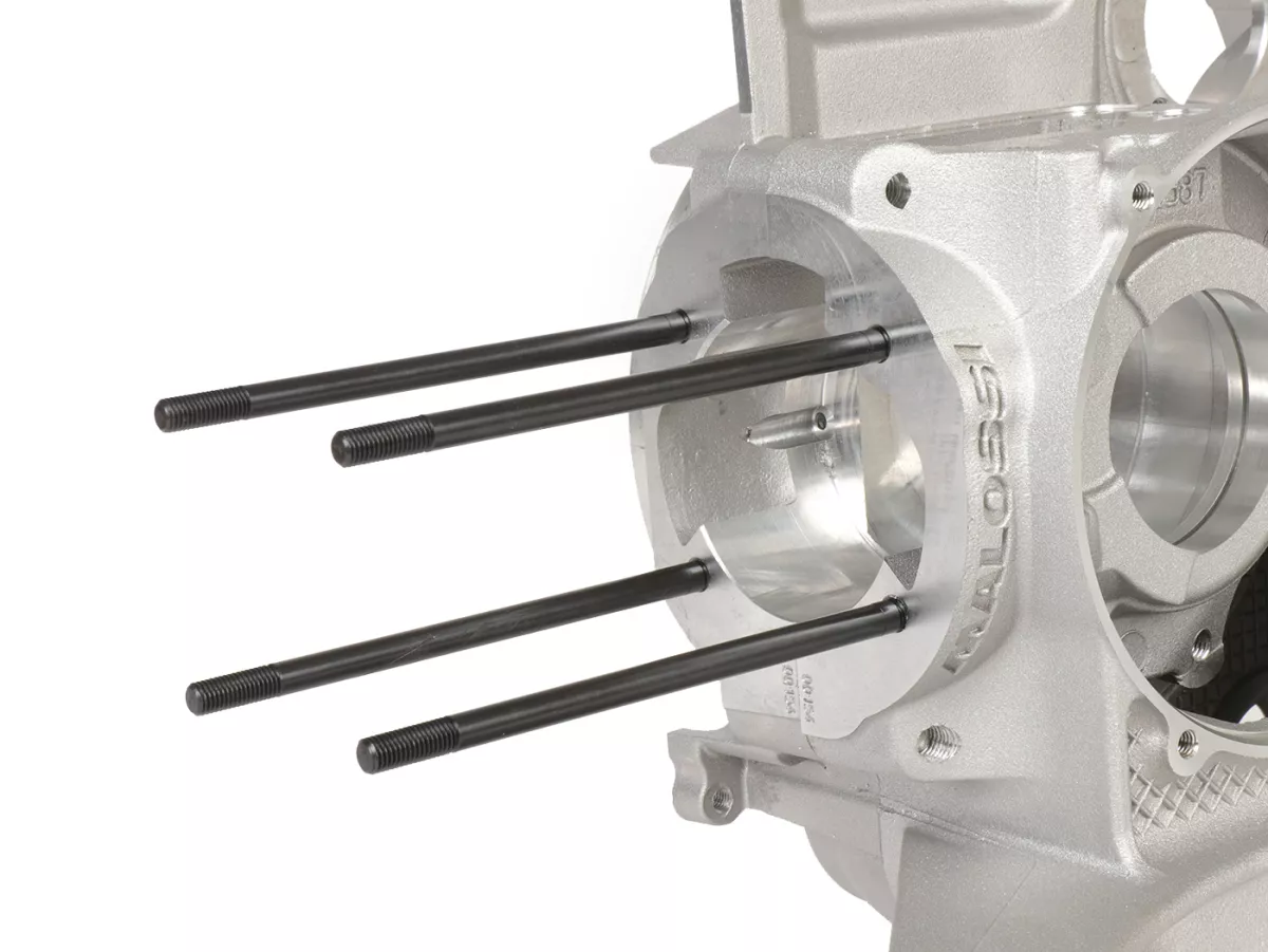 Cárter motor -MALOSSI VR-One, admisión válvula de láminas, cigüeñal dentado para cigüeñal hasta 64mm de carrera- utilizado para Quattrini M1X/M1XL, BGM177, Malossi 187MHR- Vespa PX80, PX125, PX150, LML Star/Stella 125/150 Elestart