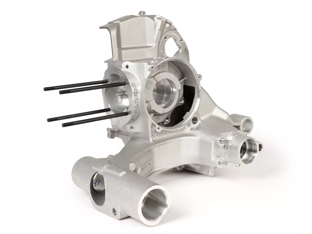 Cárter motor -MALOSSI VR-One, admisión válvula de láminas, cigüeñal dentado para cigüeñal hasta 64mm de carrera- utilizado para Quattrini M1X/M1XL, BGM177, Malossi 187MHR- Vespa PX80, PX125, PX150, LML Star/Stella 125/150 Elestart