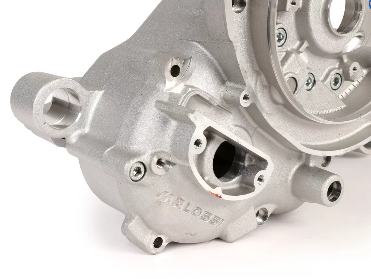 Cárter motor -MALOSSI VR-One, admisión válvula de láminas, cigüeñal dentado para cigüeñal hasta 64mm de carrera- utilizado para Quattrini M1X/M1XL, BGM177, Malossi 187MHR- Vespa PX80, PX125, PX150, LML Star/Stella 125/150 Elestart