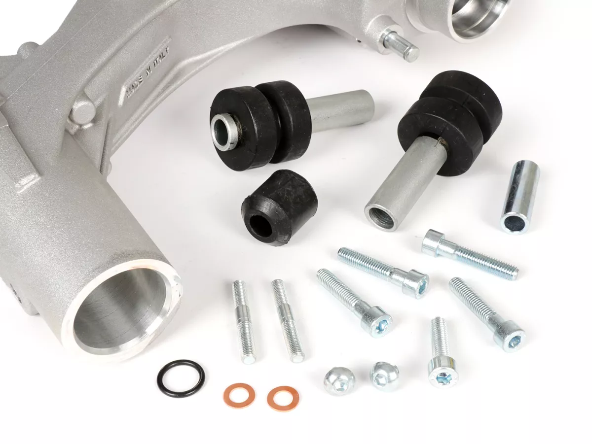 Cárter motor -MALOSSI VR-One, admisión válvula de láminas, cigüeñal dentado para cigüeñal hasta 64mm de carrera- utilizado para Quattrini M1X/M1XL, BGM177, Malossi 187MHR- Vespa PX80, PX125, PX150, LML Star/Stella 125/150 Elestart