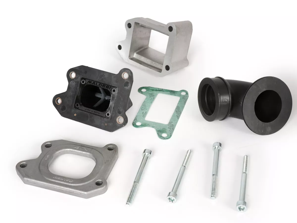 Carter -MALOSSI VR-One, membraaninlaat, carter gespindeld voor krukas tot 65mm slag- gebruikt voor Malossi 210/221 Sport/MHR, Quattrini M232/M244 - Vespa PX200 Elestart