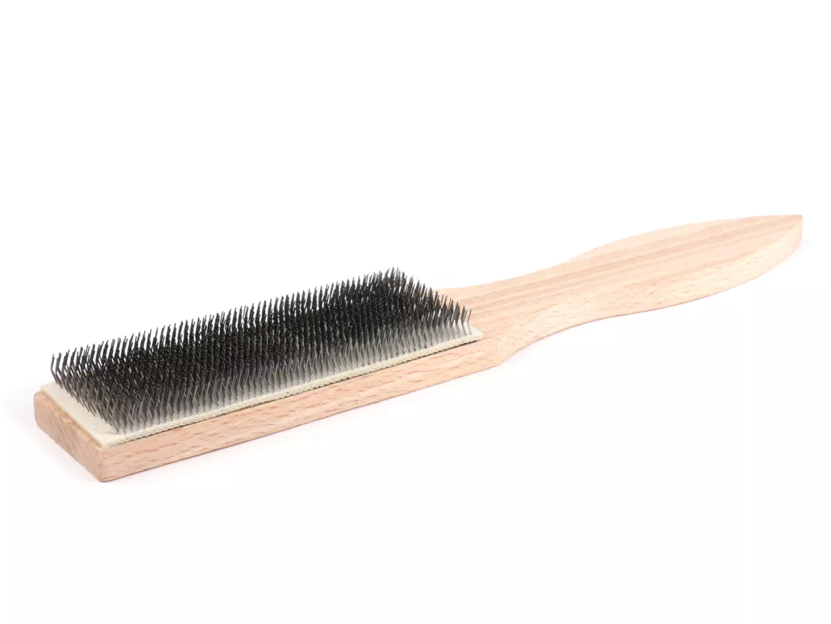 Spazzola per lime -LESSMANN- filo d'acciaio, Ø=0,3 mm, 40 x 115 mm
