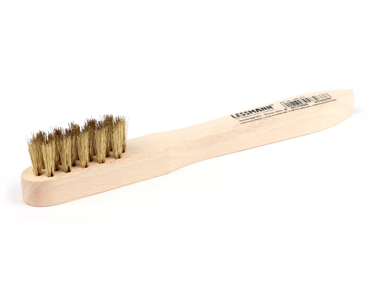 Spark plug brush -LESSMANN- brass corrugated, Ø=0.15mm, rows 3 x 5/6 x 40mm