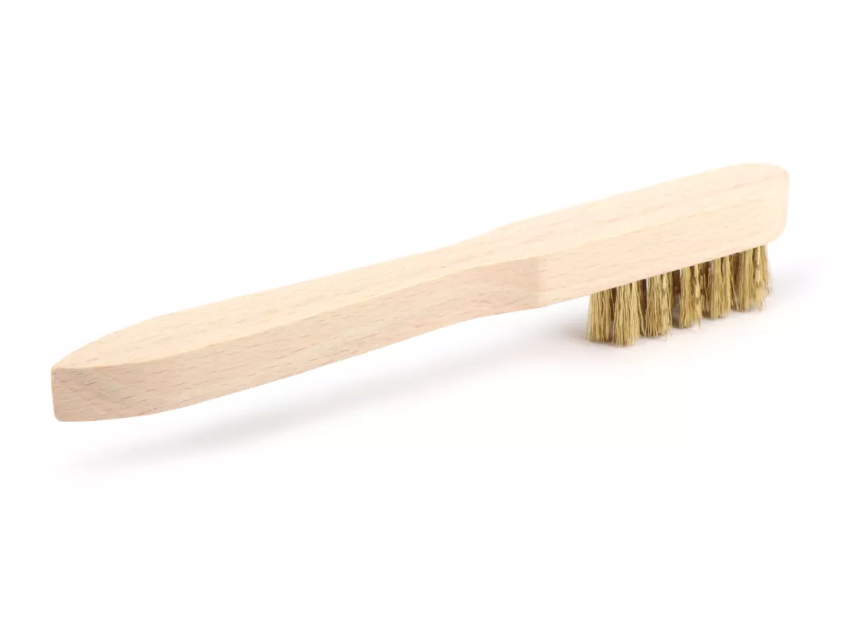 Spark plug brush -LESSMANN- brass corrugated, Ø=0.15mm, rows 3 x 5/6 x 40mm