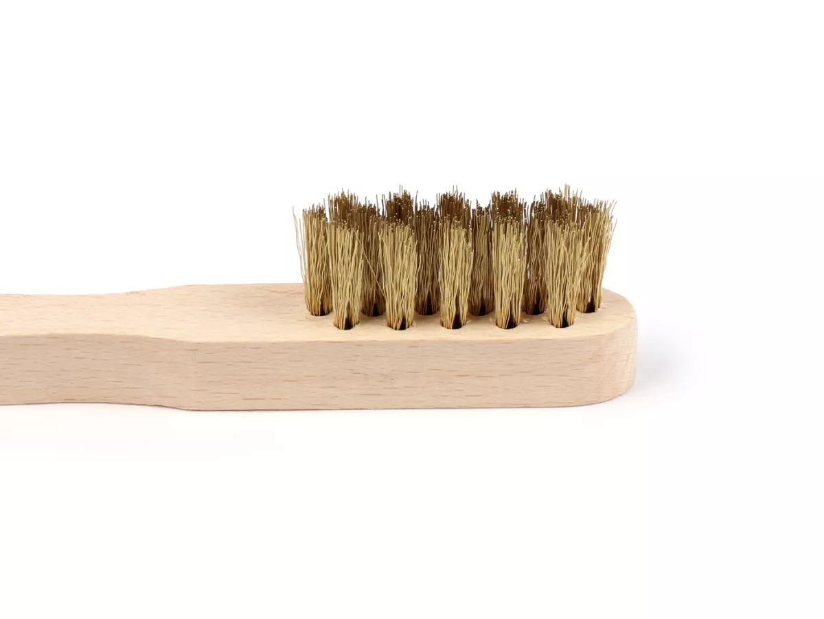Spark plug brush -LESSMANN- brass corrugated, Ø=0.15mm, rows 3 x 5/6 x 40mm