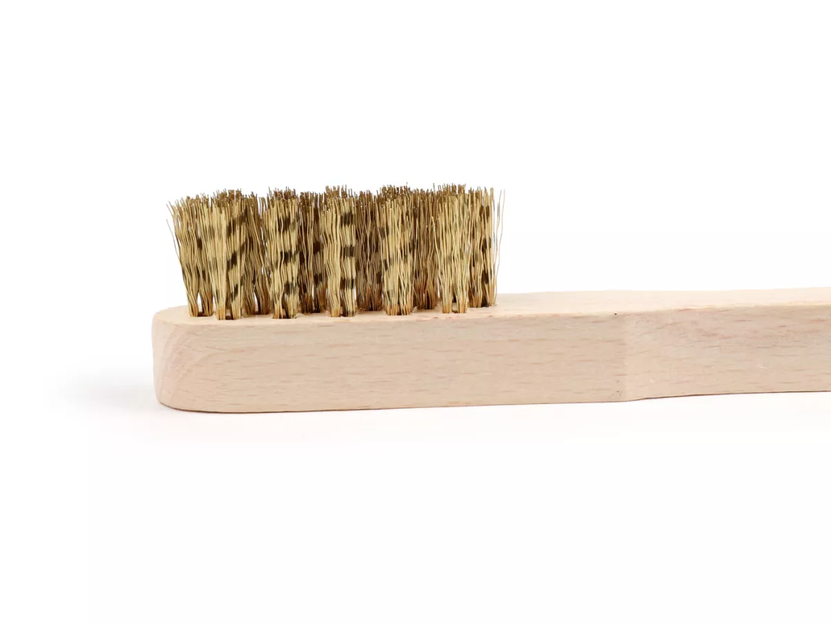 Spark plug brush -LESSMANN- brass corrugated, Ø=0.15mm, rows 3 x 5/6 x 40mm