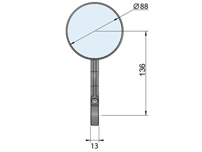 Mirror -LSL, Clubman- CNC handlebar ends- Ø=88mm - black