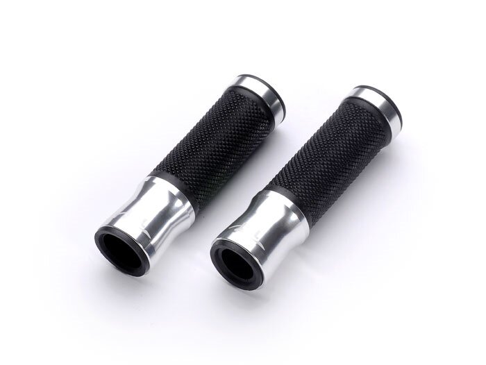 Handvatten -LSL, aluminium & rubber- Ø 22,5-24mm, l=125mm - Zilver