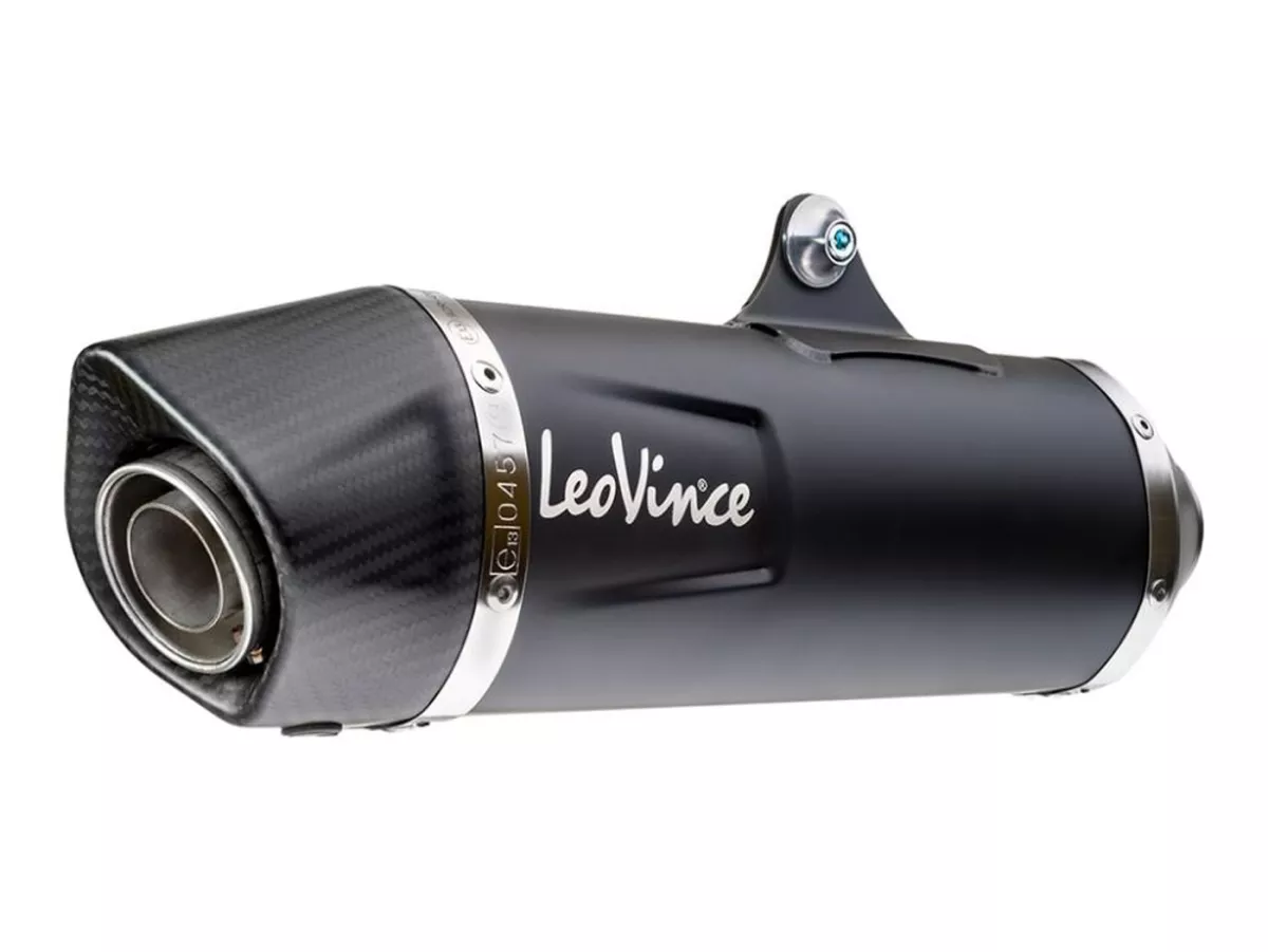 Knalpot -LEOVINCE Nero EVO 2 Slip-On- Vespa GTS Super HPE 300 (Euro 4, ZAPMA360, ZAPMA3602, ZAPMA362) - baja tahan karat berwarna hitam