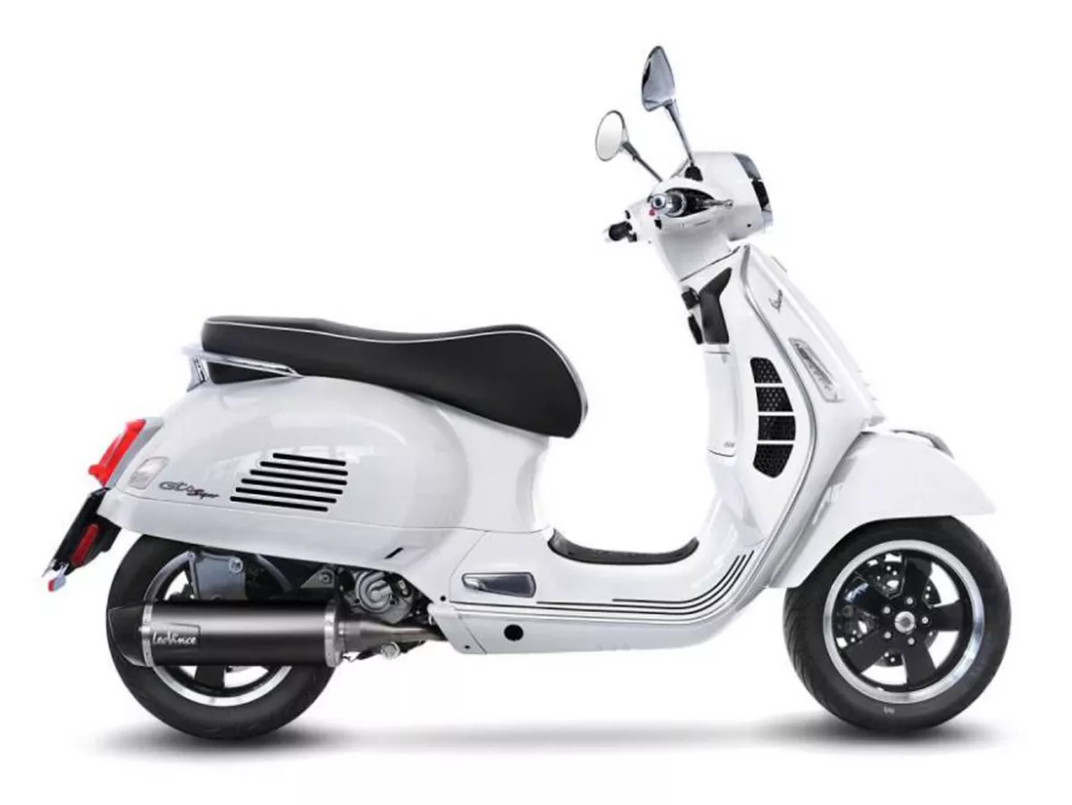 Knalpot -LEOVINCE Nero EVO 2 Slip-On- Vespa GTS Super HPE 300 (Euro 4, ZAPMA360, ZAPMA3602, ZAPMA362) - baja tahan karat berwarna hitam