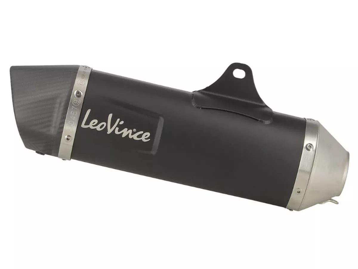 Knalpot -LEOVINCE Nero EVO 2 Slip-On- Vespa GTS Super HPE 300 (Euro 4, ZAPMA360, ZAPMA3602, ZAPMA362) - baja tahan karat berwarna hitam