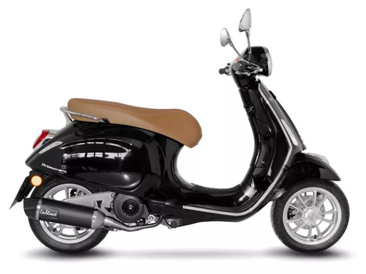 Avgasrör -LEOVINCE Nero- Vespa Primavera 125-150ie 3V iGet (2016-2020, Euro 4), Vespa Sprint 125-150ie 3V iGet (2016-2020, Euro 4) - rostfritt stål svart