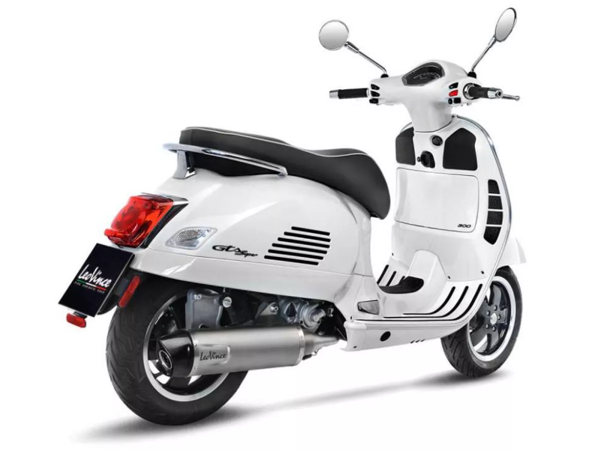 Knalpot -LEOVINCE One Evo Slip-On- Vespa GTS Super HPE 300 (Euro 4, ZAPMA360, ZAPMA3602, ZAPMA362) - Baja tahan karat
