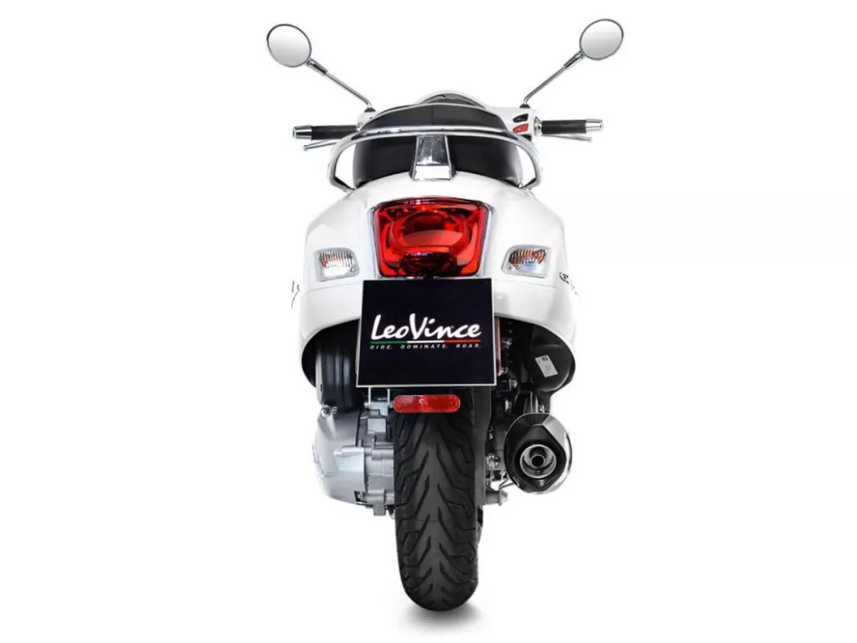 Knalpot -LEOVINCE One Evo Slip-On- Vespa GTS Super HPE 300 (Euro 4, ZAPMA360, ZAPMA3602, ZAPMA362) - Baja tahan karat