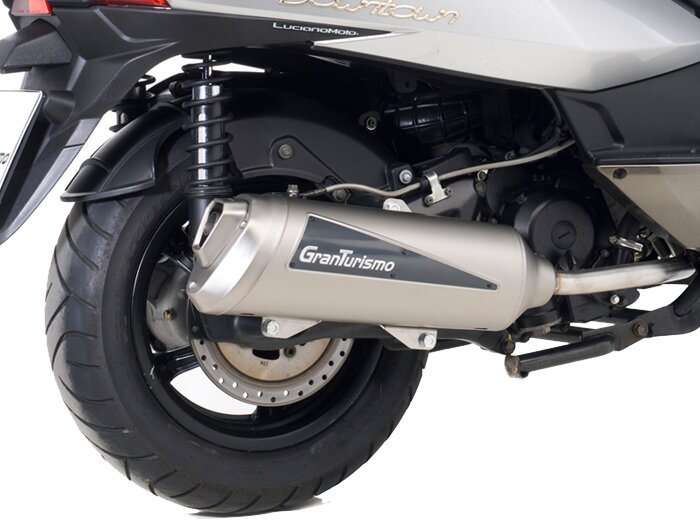 Escape -LEOVINCE Granturismo- Kymco Dink Street 300 i.e. (2009-), Kymco Downtown 300 i.e. (2009-), Kymco Superdink 300 i.e. (2009-) - acero inoxidable