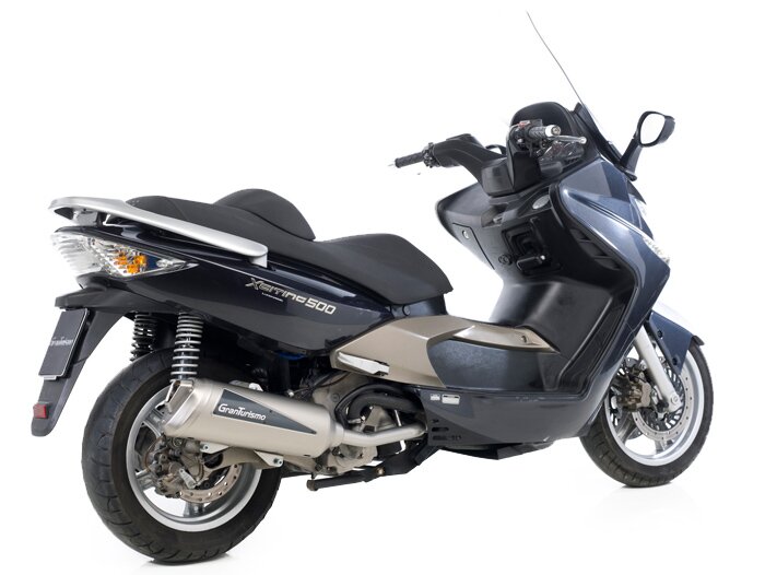 Pot d’échappement -LEOVINCE Granturismo- Kymco Xciting 500 (2005-2006), Kymco Xciting 500 i.e. (2007-) - inox
