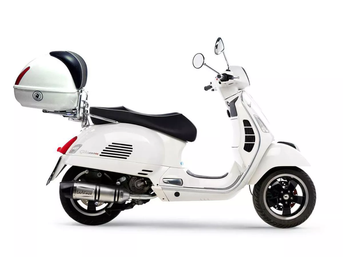 Escape -LEOVINCE SBK One Evo II slip-on Vespa GTS 125-300 ie, Vespa GTV 250-300 ie - acero inoxidable